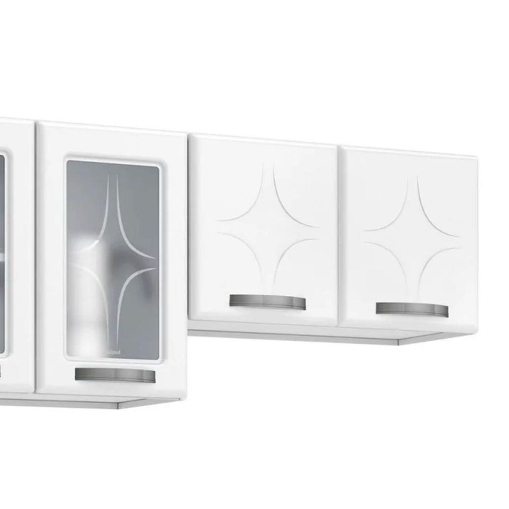 Cozinha Compacta Rubi C- 11 Portas ( 3 C- Vidro ) Branco - Telasul - 8