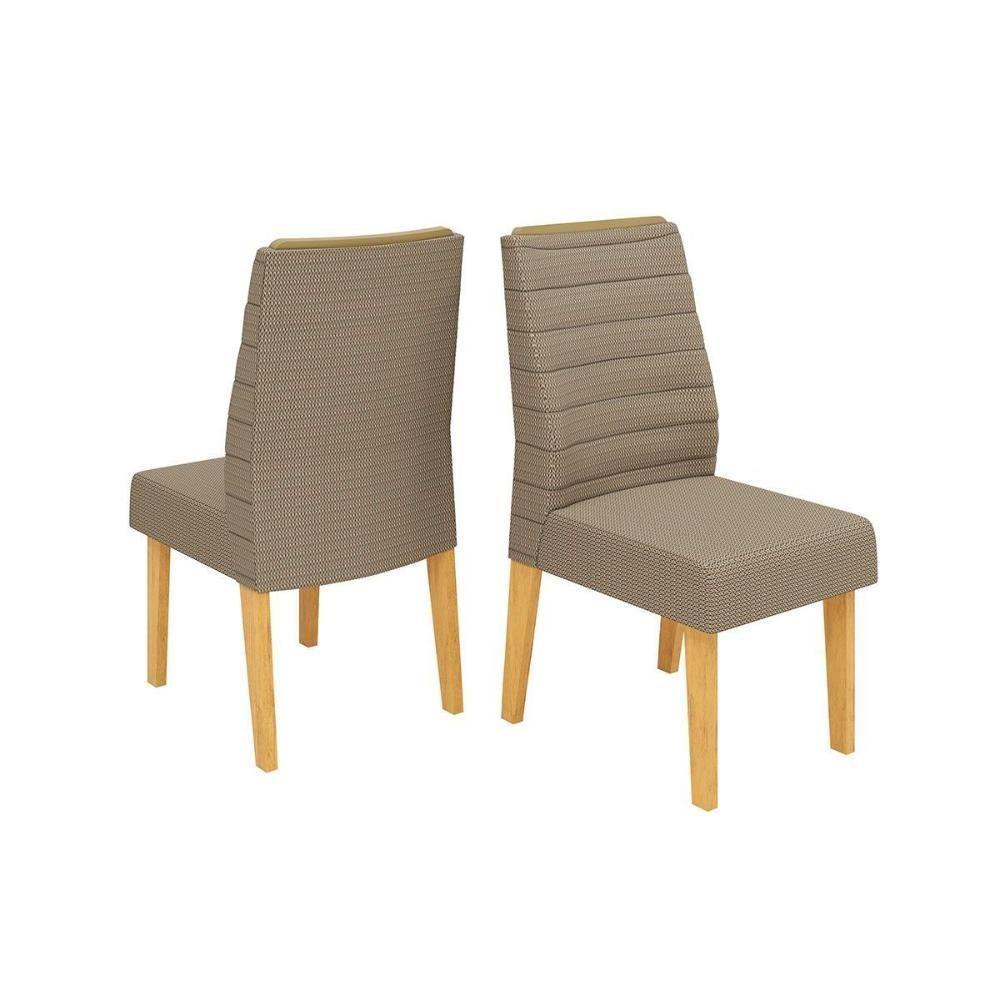 Kit 2 Cadeiras Sala Jantar Ondina 2 Un Cedro-linho Bege - Dj Móveis - 1