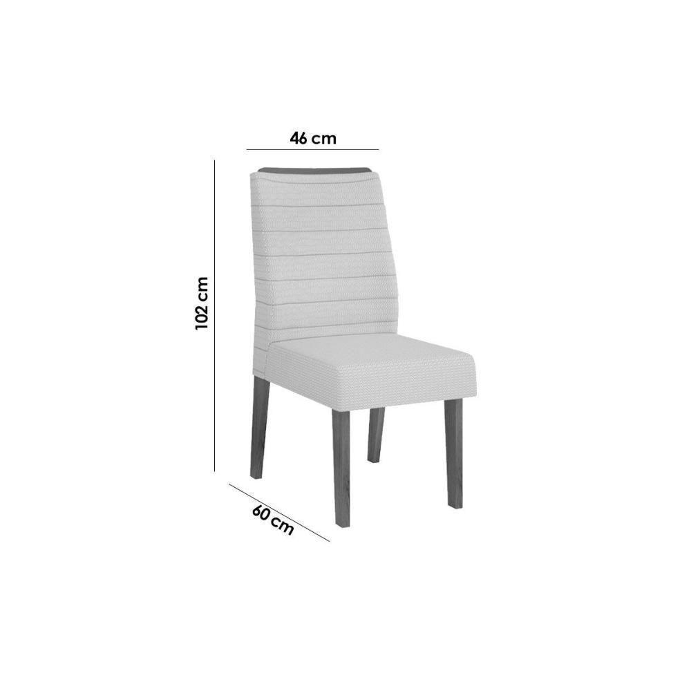 Kit 2 Cadeiras Sala Jantar Ondina 2 Un Cedro-linho Bege - Dj Móveis - 4