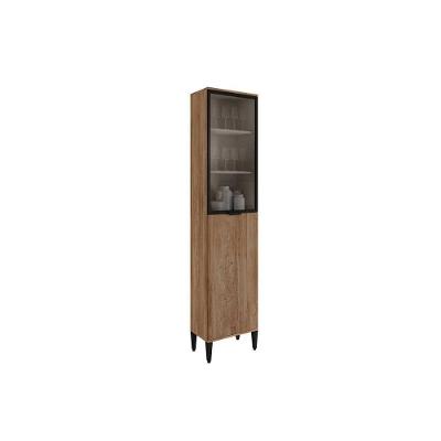 Paneleiro De Cozinha Modulado Alpha 2509 C- 2 Portas (1 C- Vidro) 50cm Freijo - Carraro