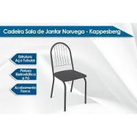 Kit 2 Cadeiras De Cozinha Noruega 2c077prf Aço 2 Un Preto-boucle Cinza - Kappesberg - 2