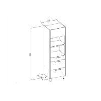 Torre Quente De Cozinha Atena C- 2 Portas 2 Gavetas E 2 Nichos P- Fornos 70cm Jequitiba-off White Fosco - Linea Brasil