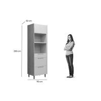 Torre Quente De Cozinha Atena C- 2 Portas 2 Gavetas E 2 Nichos P- Fornos 70cm Jequitiba-off White Fosco - Linea Brasil - 5