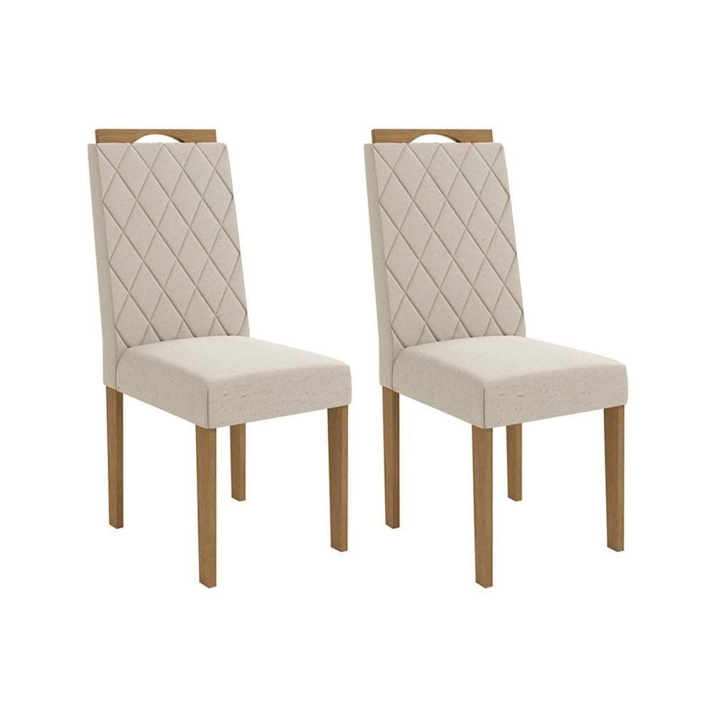 Kit 2 Cadeiras De Cozinha Camélia 2 Un Carvalho-linho Bege Caqui - Kappesberg - 1