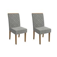 Cadeira De Cozinha Verbena 2cad133 Madeirado Kit 2 Un Canela-linho Cinza - Kappesberg - 1
