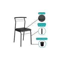 Kit 4 Cadeiras De Cozinha 1708 Aço 4 Uni Preto-courano Preto - Carraro - 3