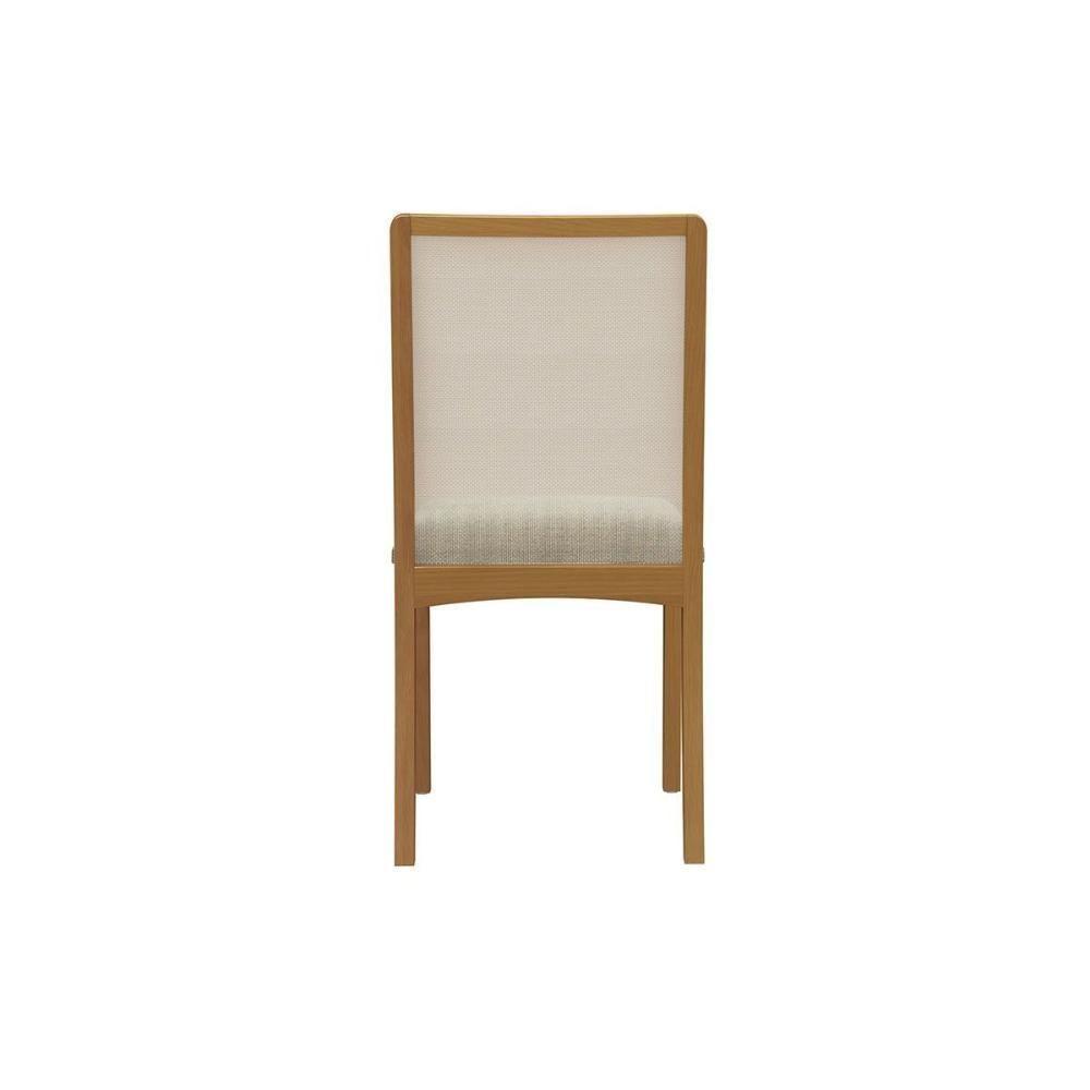 Cadeira De Cozinha Lara 2cmm007ca Premium Madeira Maciça Kit 2 Un Carvalho-linho Bege Argila-tela Bege - Kappesberg - 4