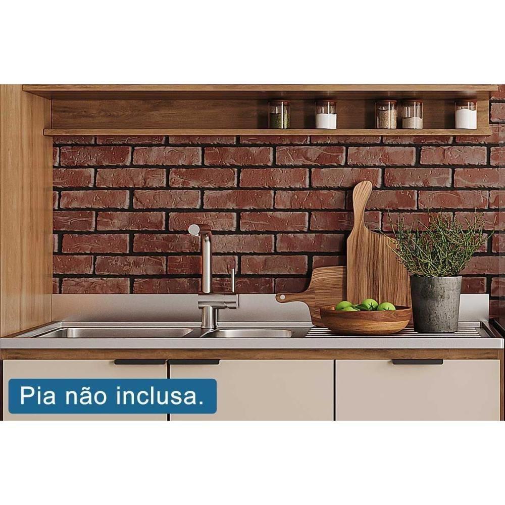 Kit Cozinha Modulada 5 Peças Alpha (1aéreo+2balcões+1paneleiro+1ilha) C5p133 Freijo-branco - Carraro - 5
