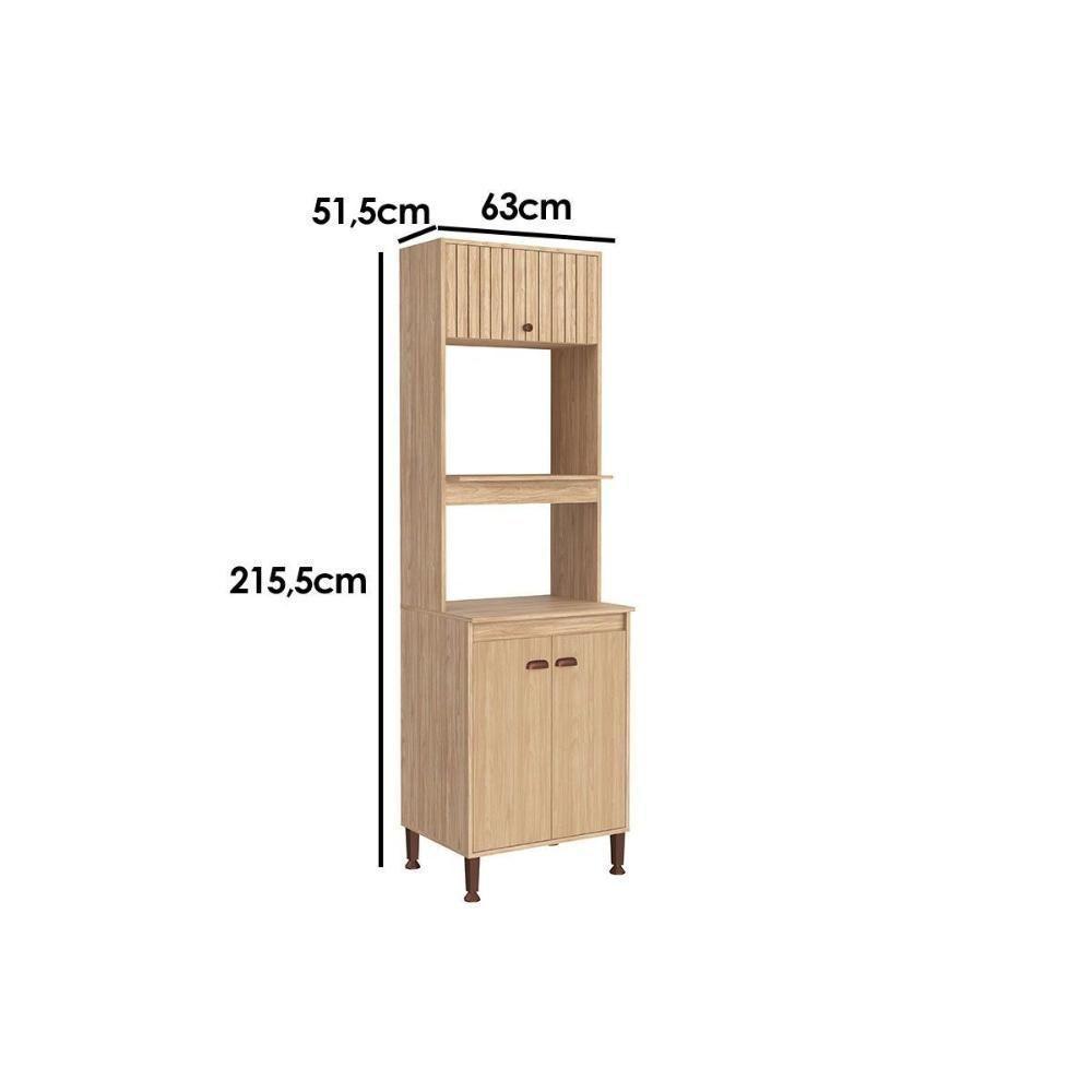 Paneleiro De Cozinha Torino C- 3 Portas 63cm Mel-off White - Movelbento - 2