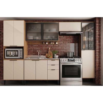 Cozinha Modulada Completa Alpha 5 Peças (2aéreos+1balcão+2paneleiros) C5p135 Freijo-off White - Carraro