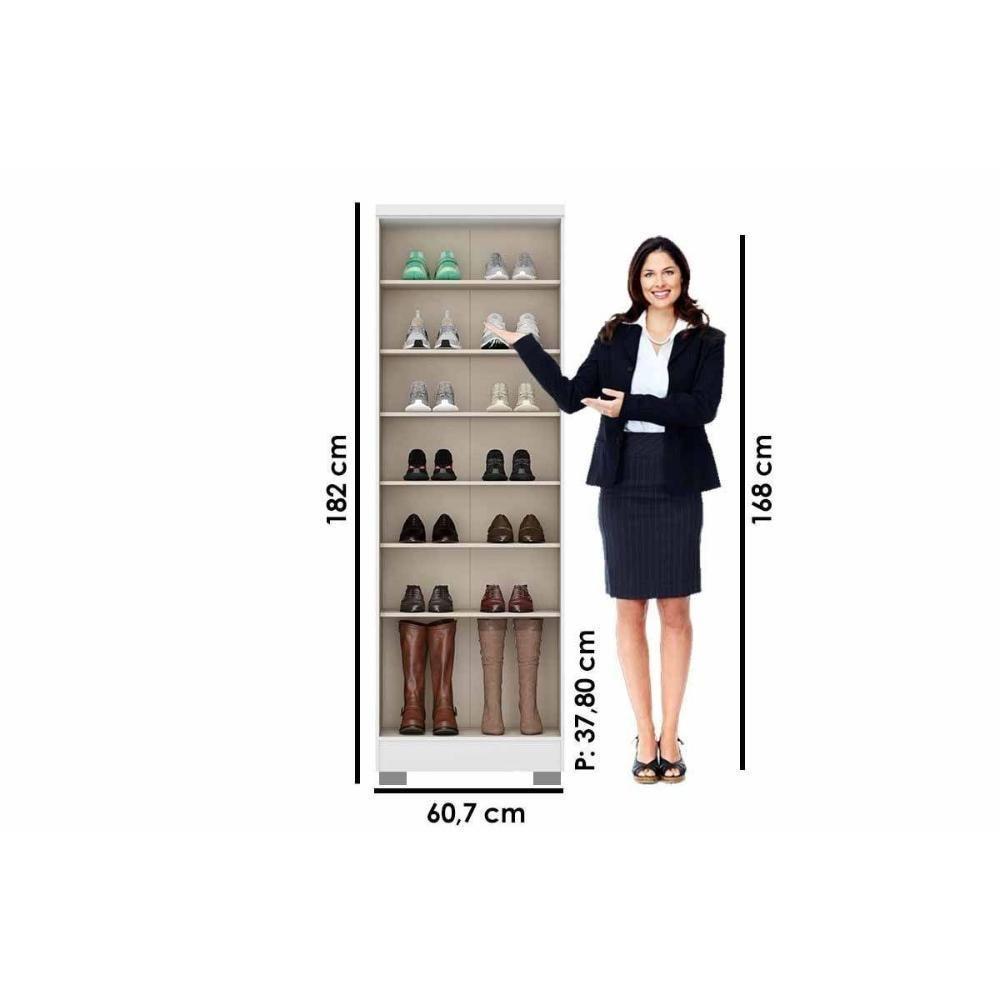 Armário Sapateira Solteiro 424 C- 2 Portas E Pés Freijo - Carraro - 2