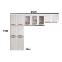 Cozinha Compacta Diamante New C- 11 Portas ( 3 C- Vidro ) Branco - Telasul - 5