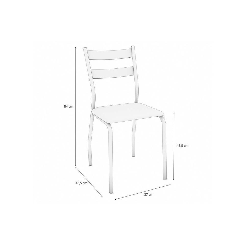 Cadeira Sala De Jantar Bali 2c141br Aço Kit 2 Un Branco-ano Bege - Kappesberg - 2