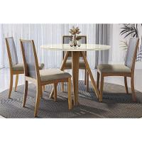 Kit 2 Cadeiras Sala Jantar Lara 2cmm009ca Premium Madeira Maciça 2 Un Carvalho-boucle Grafite-tela Grafite - Kappesberg - 2