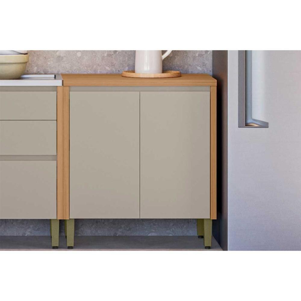 Gabinete De Cozinha Modulado C- Tampo Allure C- 2 Portas 80cm Jequitiba-gris Fosco - Linea Brasil - 6