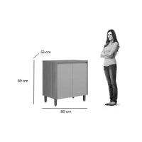 Gabinete De Cozinha Modulado C- Tampo Allure C- 2 Portas 80cm Jequitiba-gris Fosco - Linea Brasil - 2