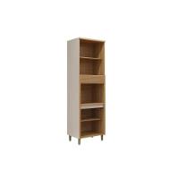 Paneleiro De Cozinha Modulado Allure C- 5 Portas 1 Nicho P- Forno 70cm Jequitiba-gris Fosco - Linea Brasil