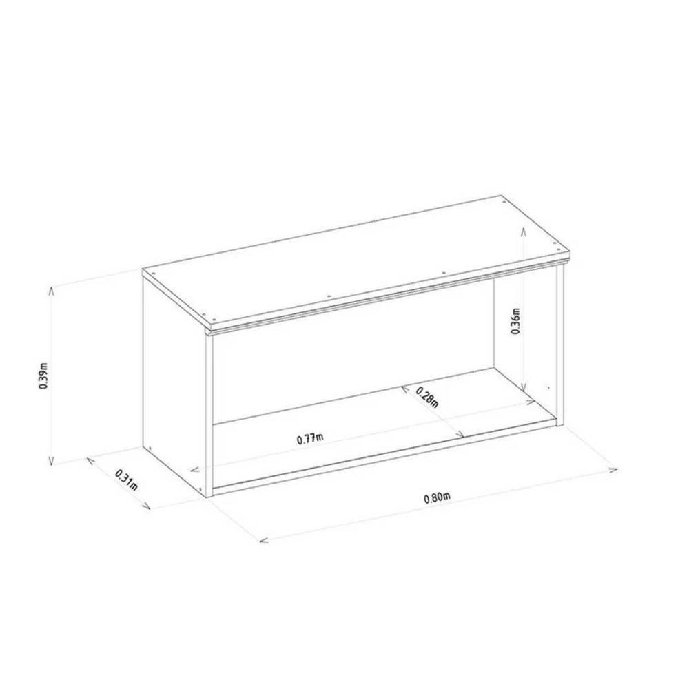 Armário De Cozinha Modulado Atena C- 1 Porta Basculante 80cm Jequitiba-off White Fosco - Linea Brasil - 2