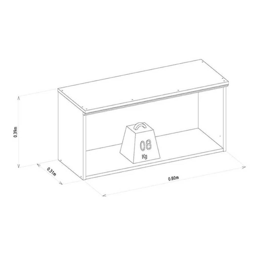 Armário De Cozinha Modulado Atena C- 1 Porta Basculante 80cm Jequitiba-off White Fosco - Linea Brasil - 3