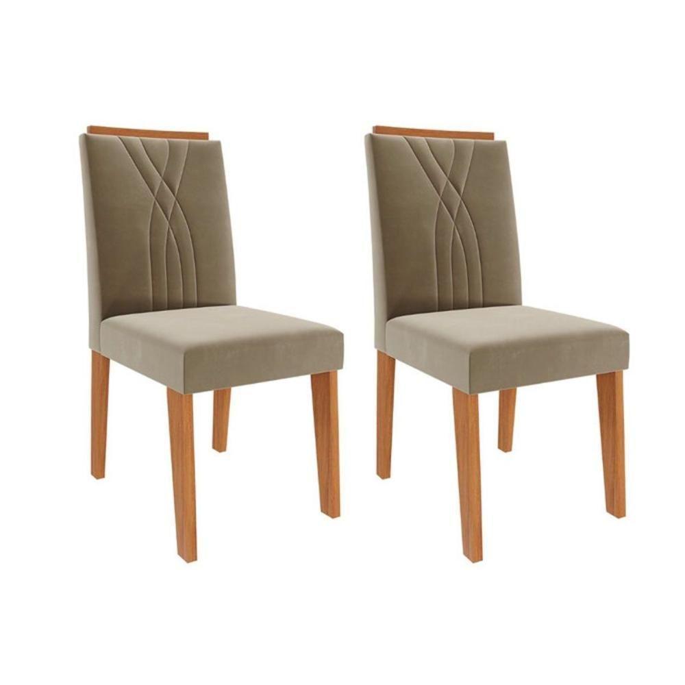 Kit 2 Cadeiras Sala Jantar Nicole 2 Un Cinamomo-suede Joli Chocolate - Cimol - 1