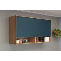 Armário Aéreo Cozinha Modulado Torino C- 2 Portas 120cm Mel-petroleo - Movelbento - 1