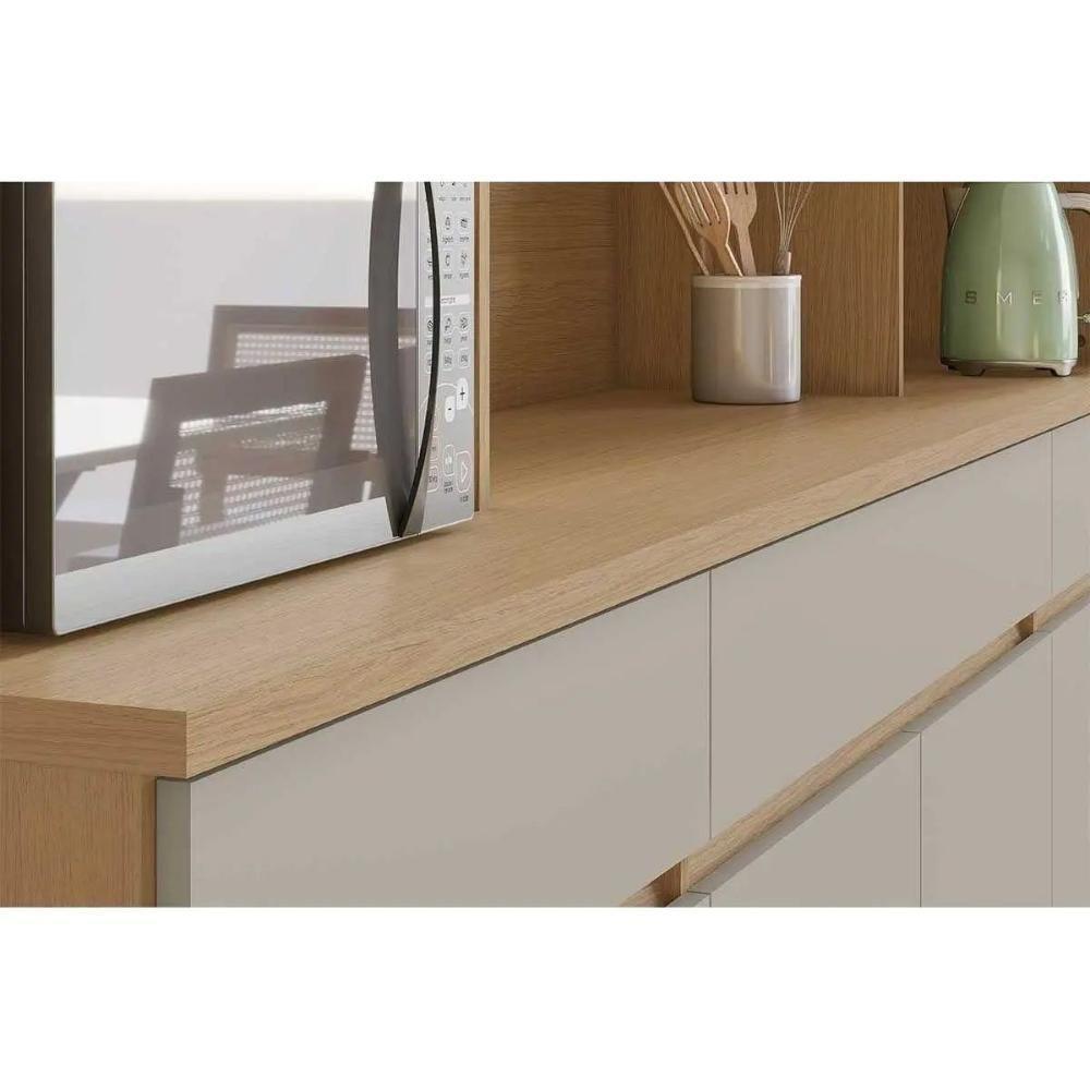 Cozinha Compacta Realeza C- 4 Portas 5 Nichos E 2 Gavetas 160cm Carvalho-greice - Nesher - 8