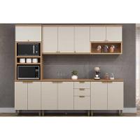 Gabinete De Cozinha Modulado C- Tampo Selena C- 3 Porta E 2 Gavetas 120cm Jequitiba-off White Fosco - Linea Brasil - 9