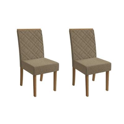Kit 2 Cadeiras Sala Jantar Gardênia 2cad149 Madeirado 2 Un Canela-boucle Bege Fendi - Kappesberg