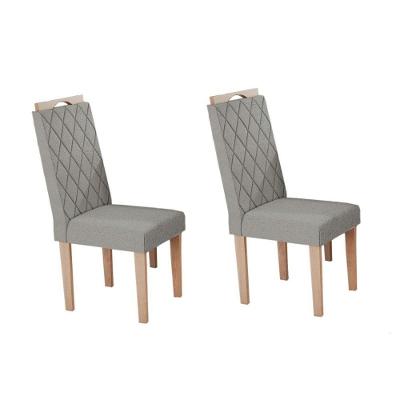 Kit 2 Cadeiras De Cozinha Camélia 2 Un Carvalho-boucle Cinza - Kappesberg