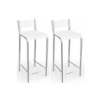 Kit 2 Banquetas Sala Jantar Gênova 2b705cr Aço 2 Un Cromado-suede Escuro - Kappesberg - 5