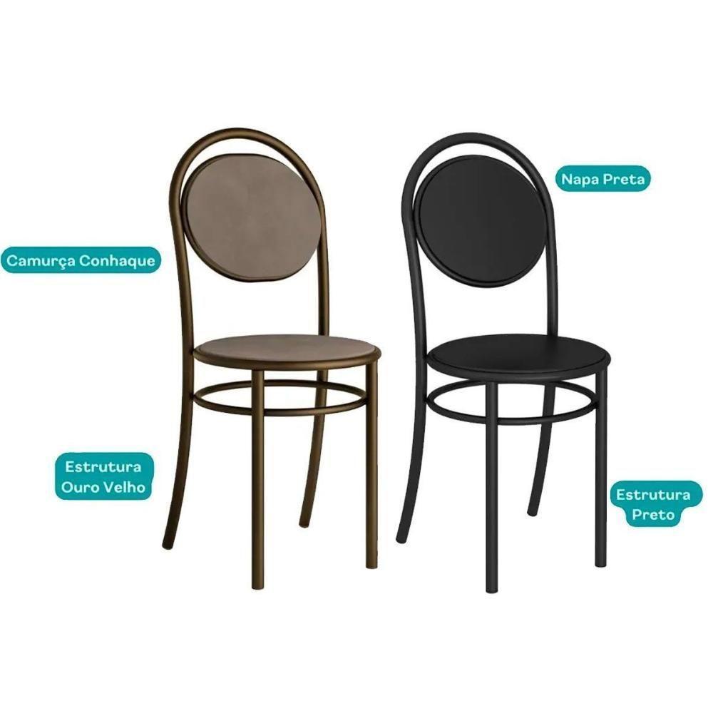 Cadeira Sala De Jantar 190 Aço Kit 6 Uni Prata-courano Cacau - Carraro - 10