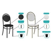 Cadeira Sala De Jantar 190 Aço Kit 6 Uni Prata-courano Cacau - Carraro - 8