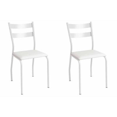 Cadeira Sala De Jantar Bali 2c141br Aço Kit 2 Un Branco-ano Branco - Kappesberg