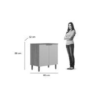 Gabinete De Cozinha Modulado C- Tampo Selene C- 2 Portas 80cm Jequitiba-off White Fosco - Linea Brasil - 3