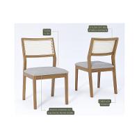 Cadeira De Cozinha Bella Kit 2 Un Carvalho-linho Cinza - Cimol - 2