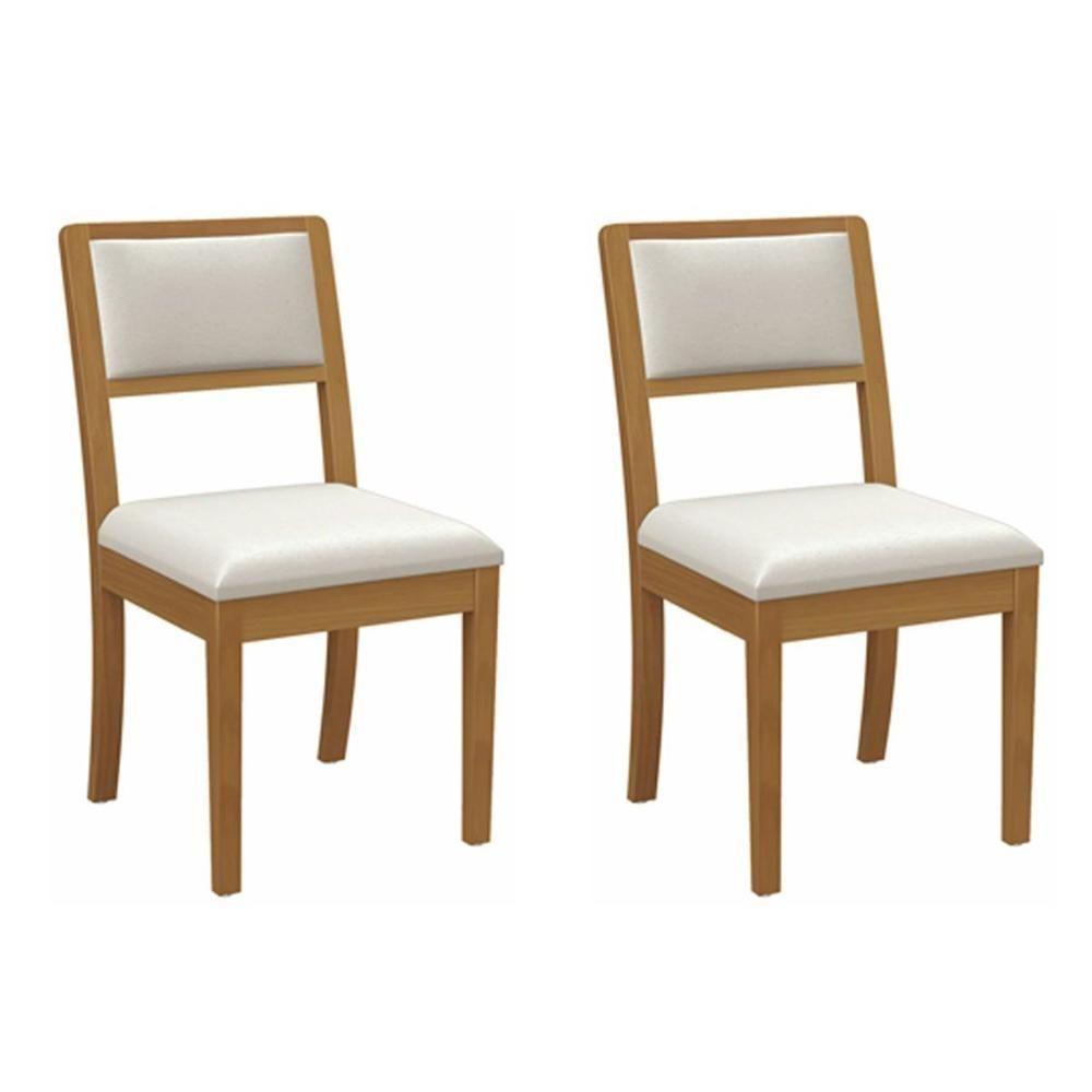 Kit 2 Cadeiras De Cozinha Alice 2cmm003ca Premium Madeira Maciça 2 Un Carvalho-linho Bege Caqui - Kappesberg - 1