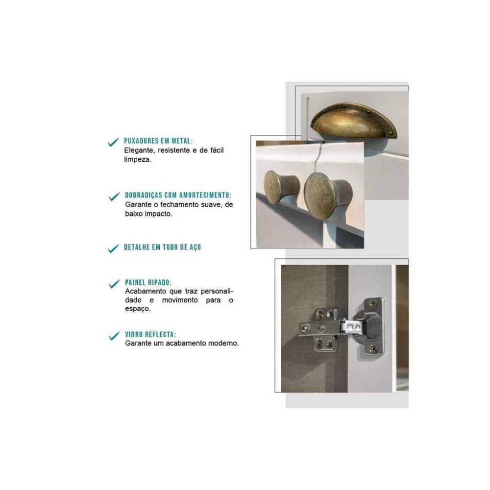 Cozinha Completa Bella 4 Peças (2aéreos+2balcões) C4p169 Branco - Carraro - 4