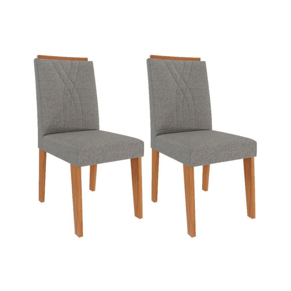 Kit 2 Cadeiras De Cozinha Nicole 2 Un Cinamomo-linho Grafite - Cimol - 1