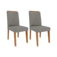 Kit 2 Cadeiras De Cozinha Nicole 2 Un Cinamomo-linho Grafite - Cimol - 1