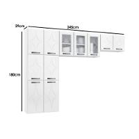 Cozinha Compacta Rubi C- 11 Portas ( 3 C- Vidro ) Preto - Telasul - 2