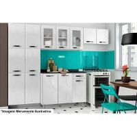 Cozinha Compacta Rubi C- 11 Portas ( 3 C- Vidro ) Preto - Telasul - 10