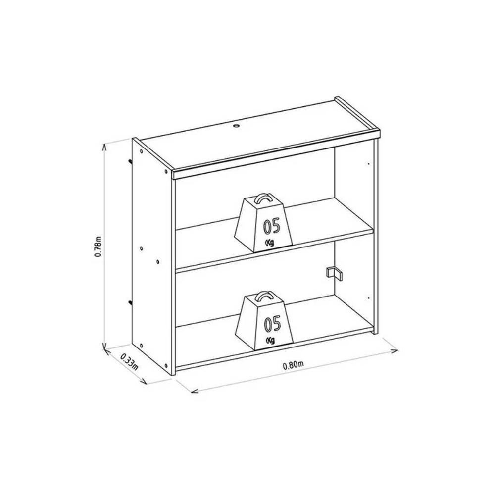 Armário Aéreo Cozinha Modulado Allure C- 2 Portas 80cm Jequitiba-gris Fosco - Linea Brasil - 5