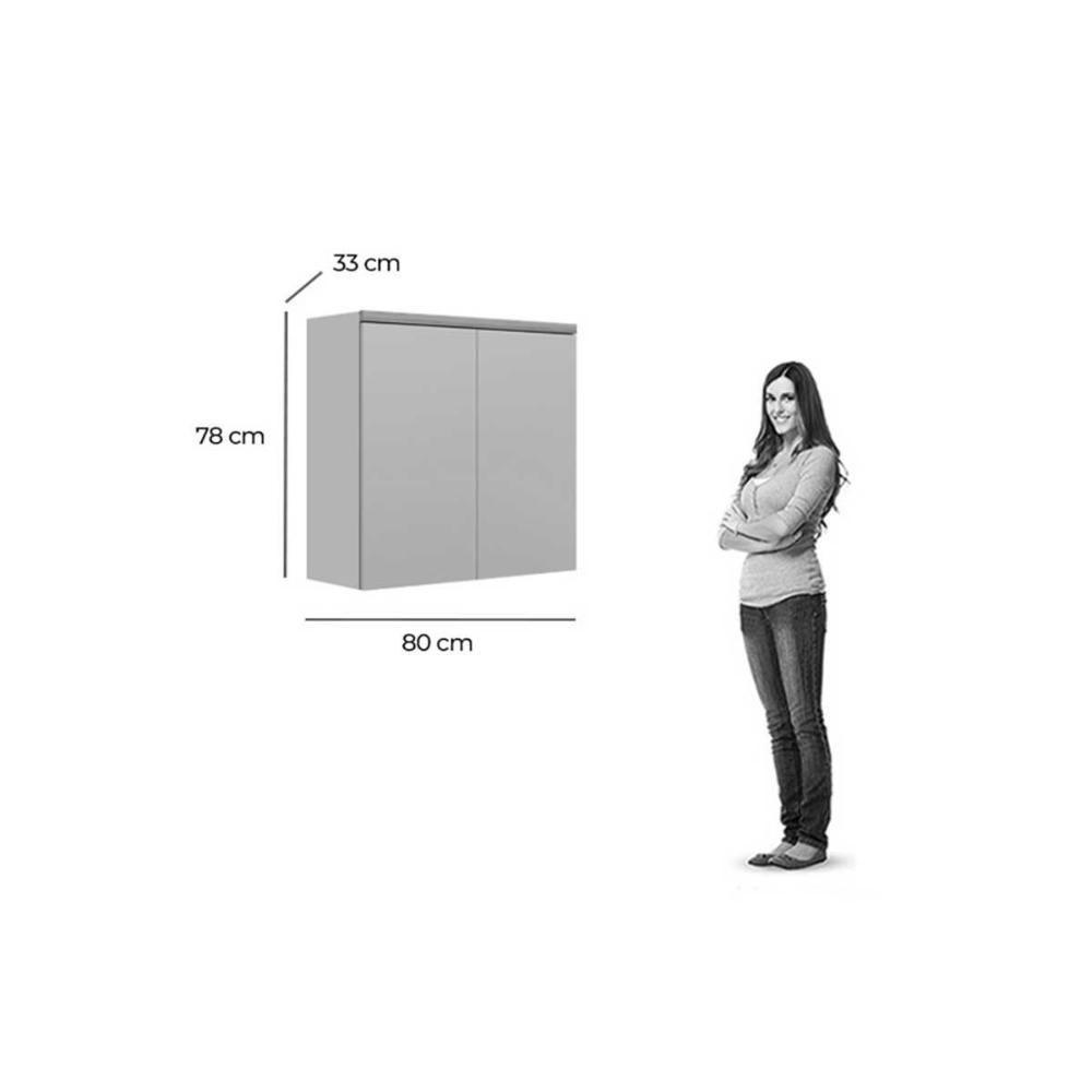 Armário Aéreo Cozinha Modulado Allure C- 2 Portas 80cm Jequitiba-gris Fosco - Linea Brasil - 8