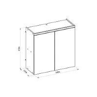 Armário Aéreo Cozinha Modulado Allure C- 2 Portas 80cm Jequitiba-gris Fosco - Linea Brasil