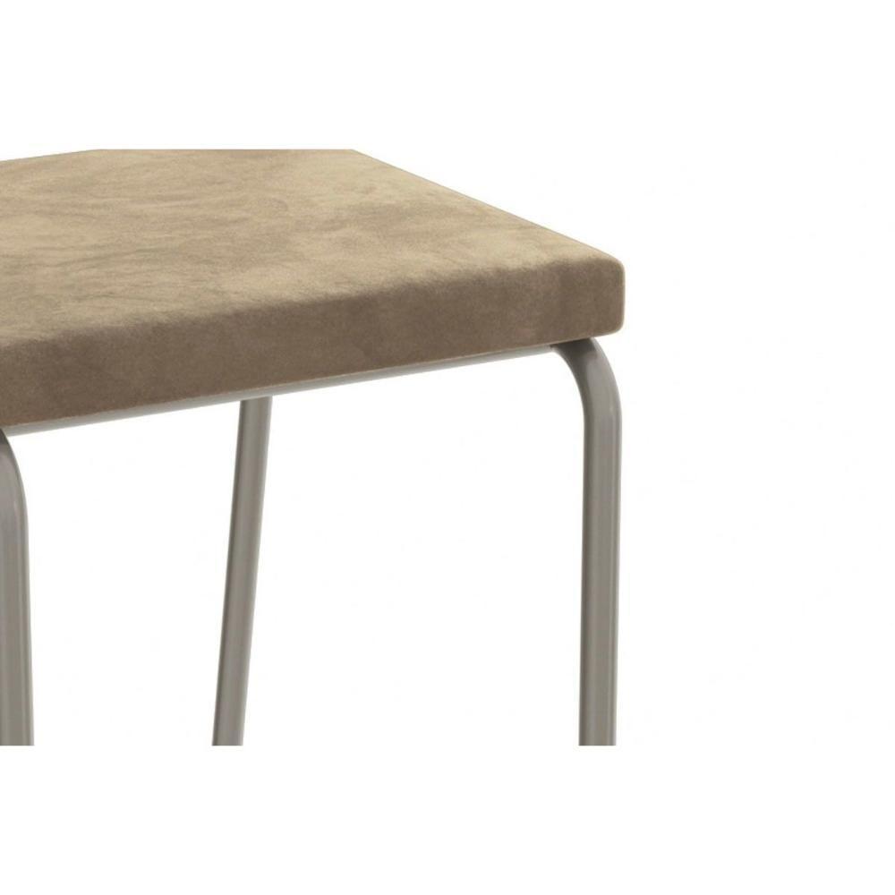 Cadeira De Cozinha Zaria 2c128nk Aço Kit 2 Un Niquel-linho Bege Fendi - Kappesberg - 5