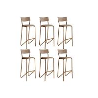 Banqueta Sala De Jantar Atlas 1747 Kit 6 Uni Rose-linho Areia-courano Caramelo - Carraro - 1