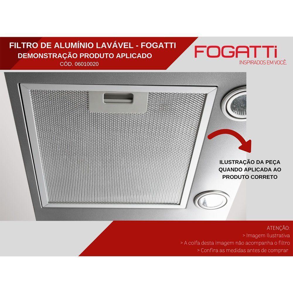 Filtro De Alumínio Metálico Lavável Para Coifas Fogatti Prata - 2