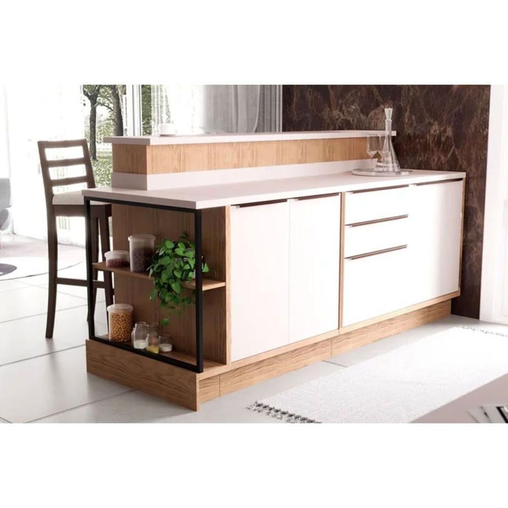 Gabinete De Cozinha Modulado Balcão C- Tampo évora Ph 3070 C- 2 Prateleiras 78.5cm Branco-carvalho Nature - Herval - 4