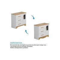Cômoda Bebê Popy C- 1 Porta Cristal E 3 Gavetas Branco-amendoa - Peroba - 2
