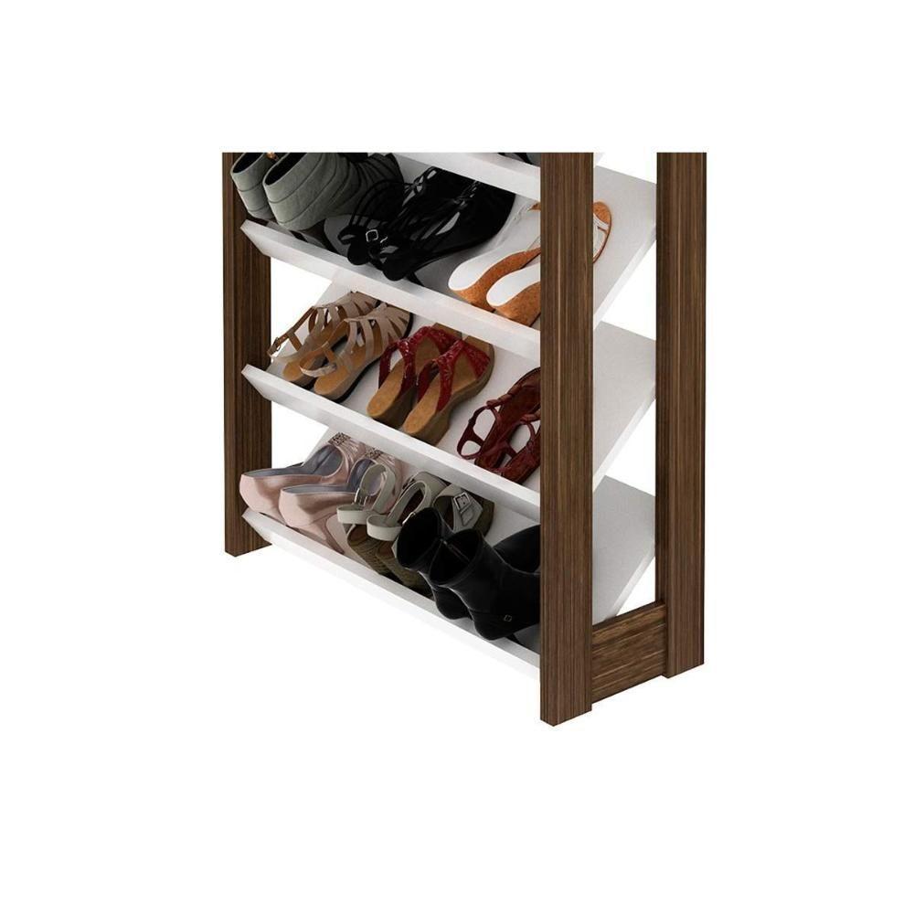 Armário Sapateira Solteiro Az1006 C- 8 Prateleiras Preto-nogal - Tecno Mobili - 6